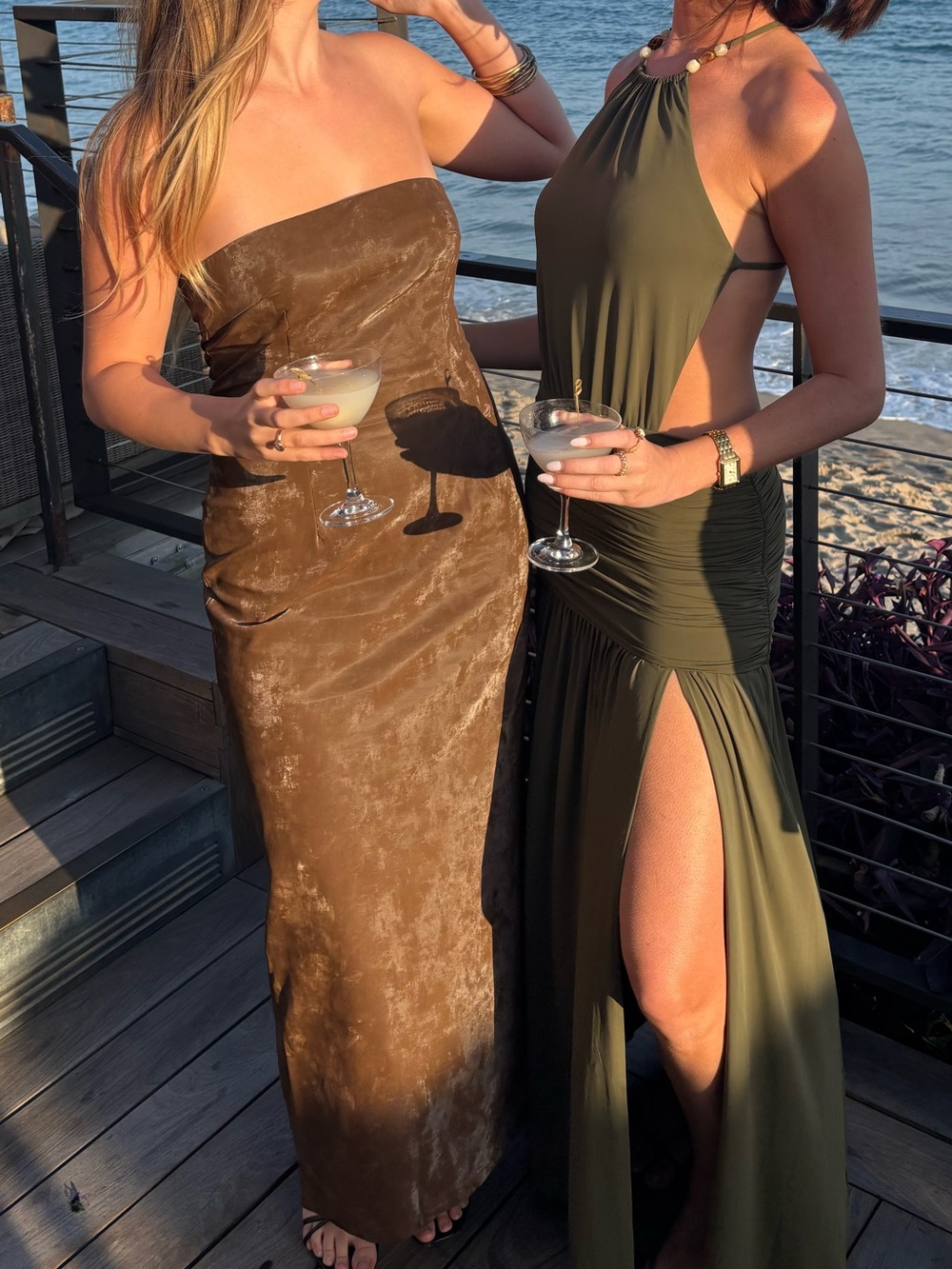 House of Harlow 1960 Strapless Brown Textured Maxi Dress
